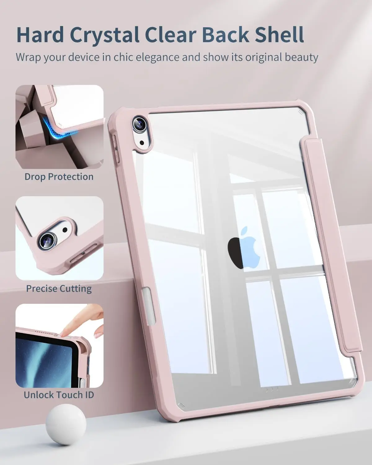 

Противоударный чехол для iPad A16 11th Gen 10th 9/8th 10.2 A17 Pro 12.9" Air 11 13 M3 M2 Mini Air 7 6 5 4 3 Акриловый чехол для планшета