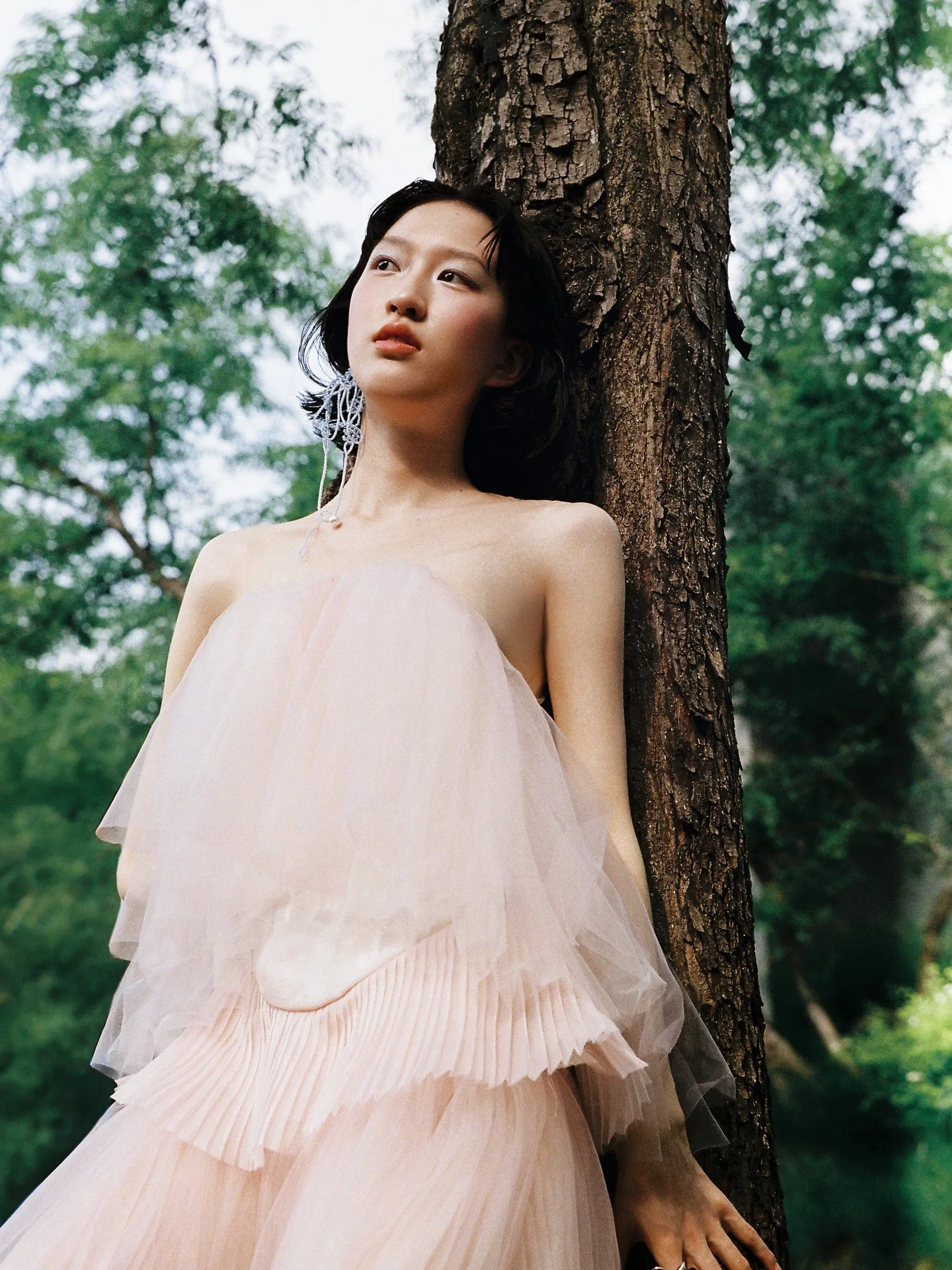 Robe de bal plissée en Tulle, sans bretelles, élégante, en maille à volants, longueur au sol, robe de soirée pour invités de mariage, style Boho Chic, nouvelle collection