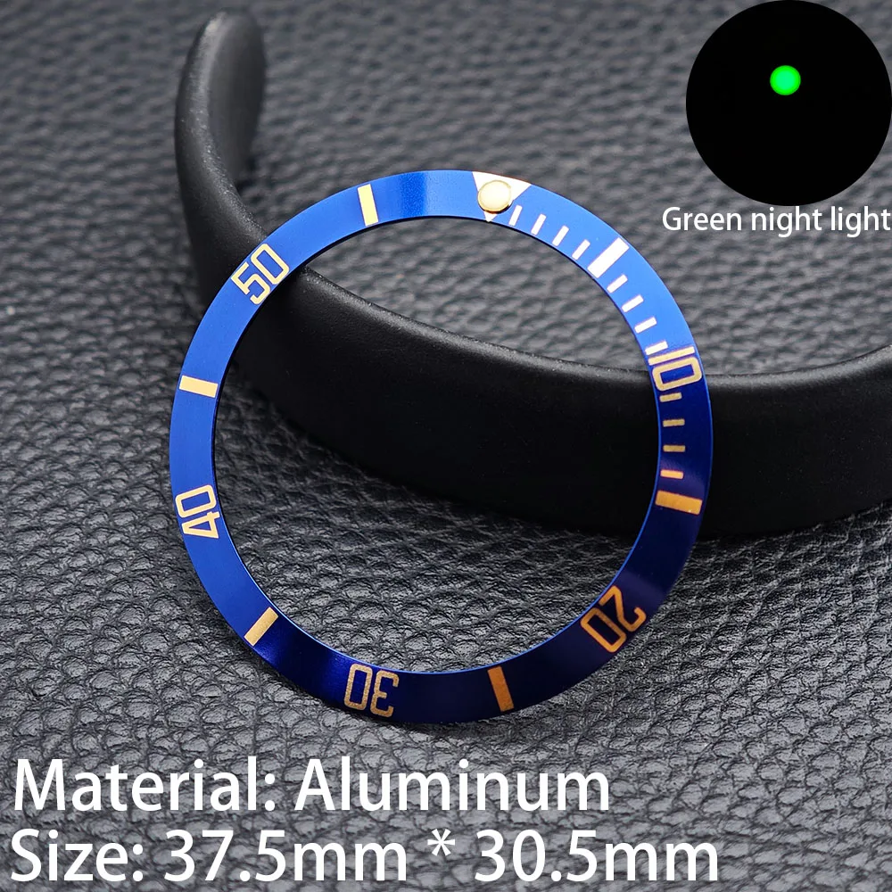 37.5mm Tilt Watch Bezel Insert Ceramic Aluminum Replacement Bezel 37.5*30.5mm Watch Case Parts Accessories