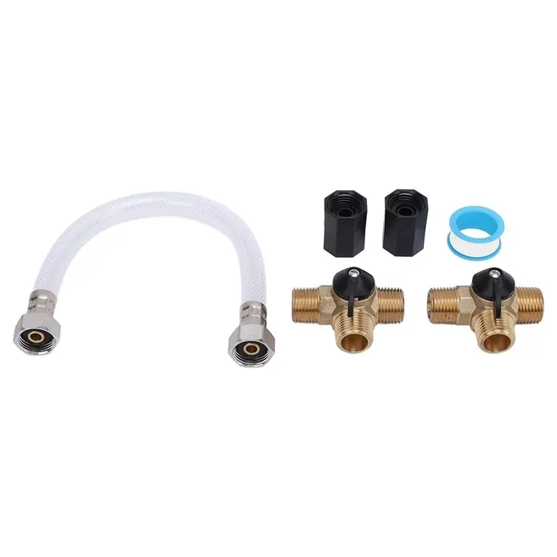 Superior-RV Water Heater Brass PVC Bypass Kit, 1/2 Inch NPT With 12 Inch Hose, Winterizing System Included