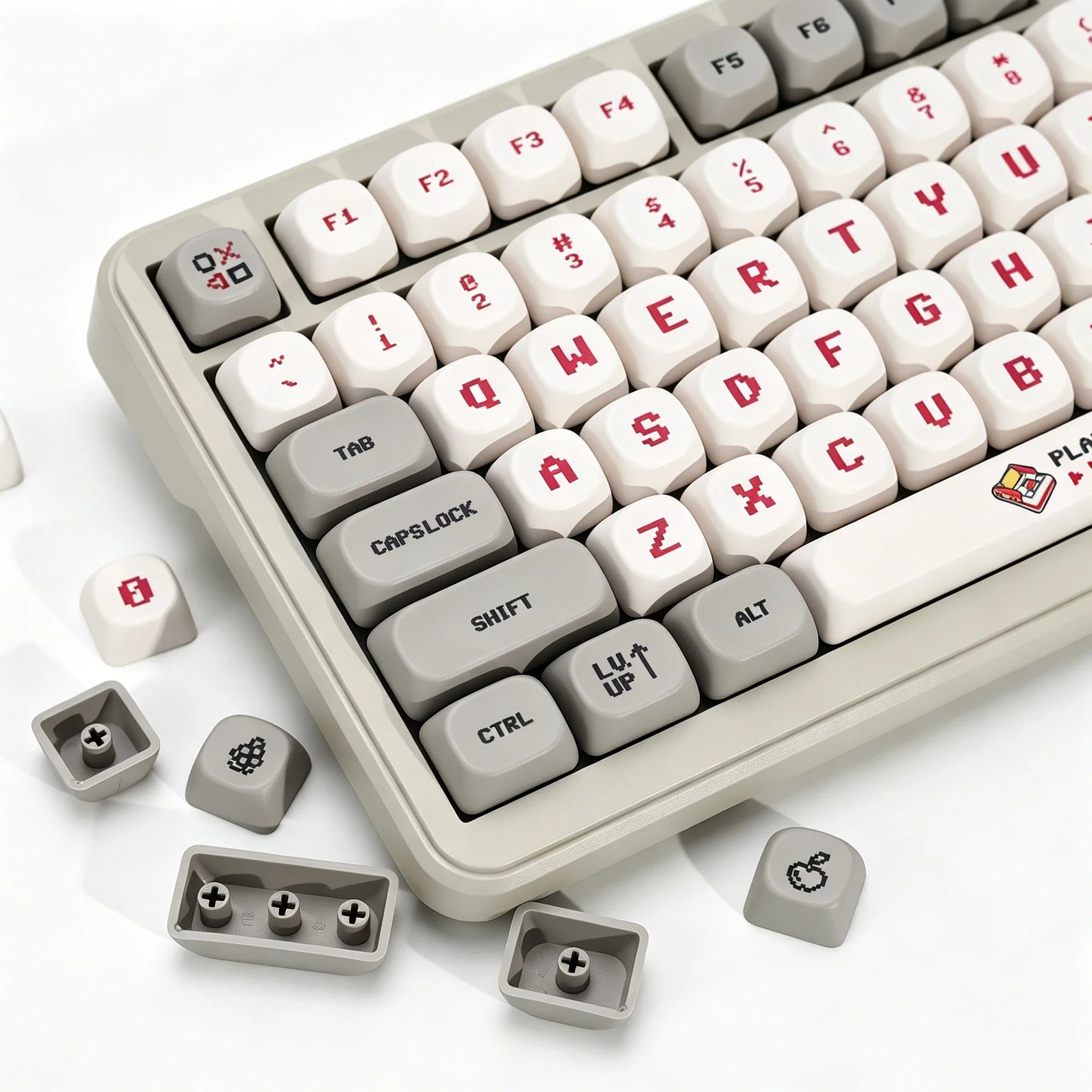 KBDiy Retro Anime Tastenkappen KOA MOA Profil PBT Tastenkappen ISO MAC Custom 142 Tasten für 60% 75% Gaming Mechanische Tastatur KIT Tastenkappen