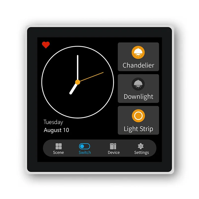 

4 inch LCD touch screen smart switch with EU standard electric home light switch and wall switch