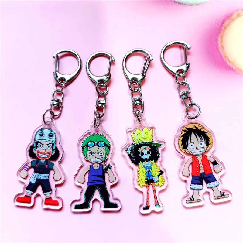 Recycled Acrylic Keychain for One Piece Brook Tony Tony Chopper Monkey D. Luffy Roronoa Zoro Usopp Anime Keychain Gift