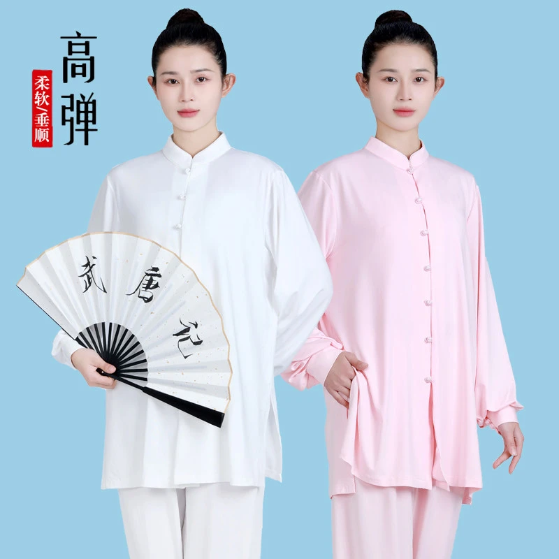 Milk Silk Tai Chi Suit Women Men Long Sleeve Martial Arts Training Performance Team Custom Logo Chinese Style Uniform Outfit