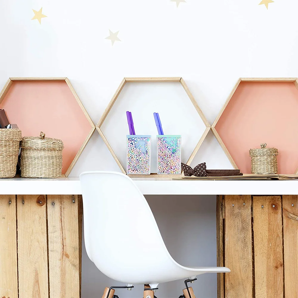 Многофункциональный настольный органайзер для ручек, 2 шт., канцелярские принадлежности, держатель для кистей для макияжа с цветным пузырьковым шариком