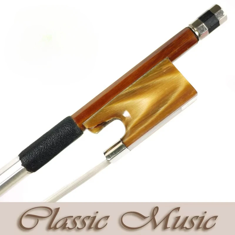 

Silver Pernambuco Violin Bow with Red Horn Frog (4/4), Good Mongolian Horse Hair .