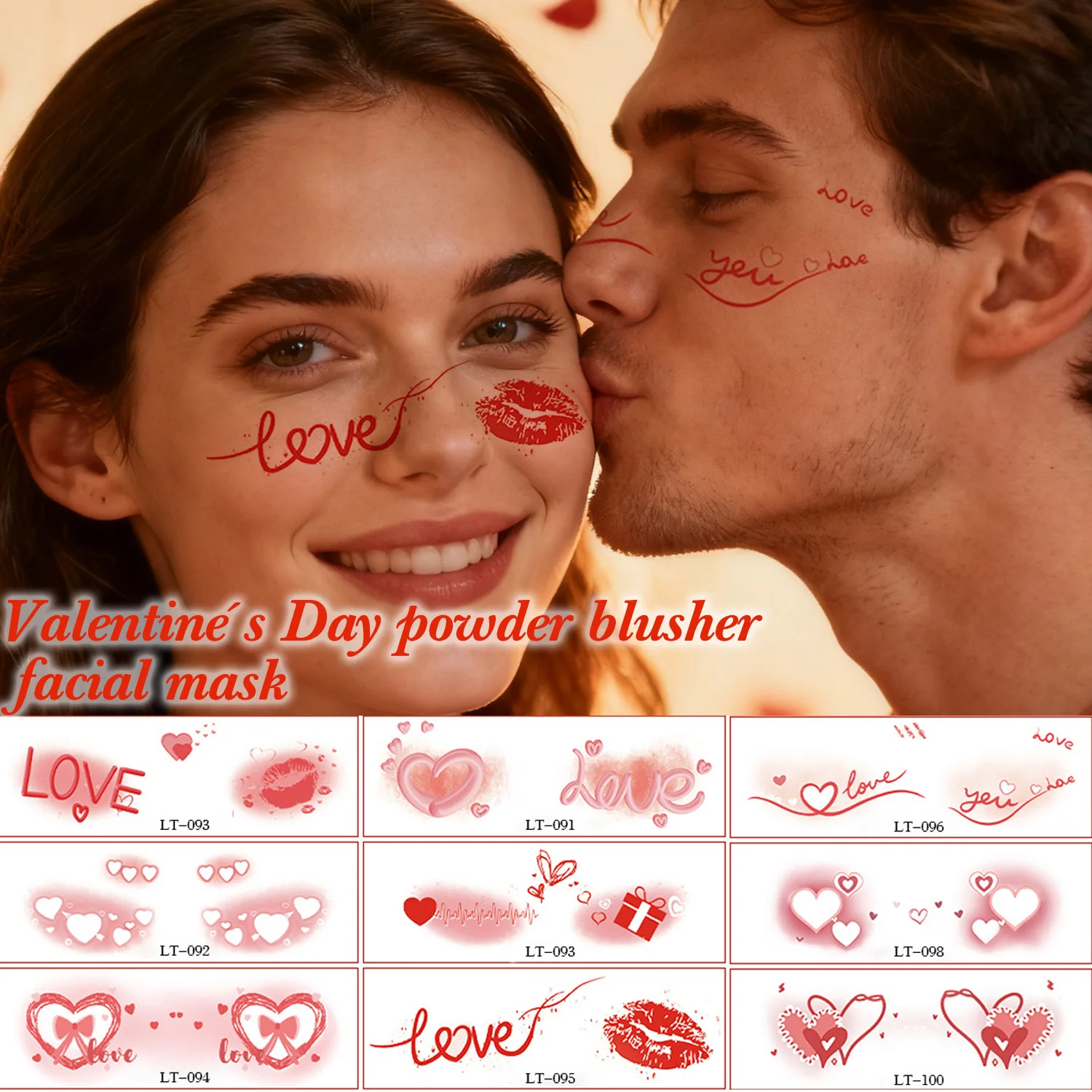 

2/5Sheets Cute Valentine's Day Blush Heart Face Stickers Girl Daily Makeup Sticker Blush Sexy Temporary Tattoos Sticker 2025 New