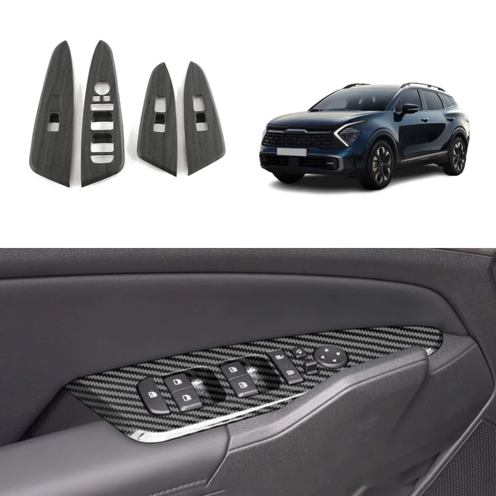 For Kia Sportage NQ5 2022 2023 ABS wood Car Interior Door Window Lift Glass Switch Buttons Cover Molding Car Accessories