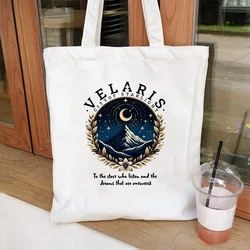 Vintage SJM Velaris Tote Bag Acotar The Night Court Women Travel Bag Vintage Graphic City of Starlight Canvas Handbag Gift