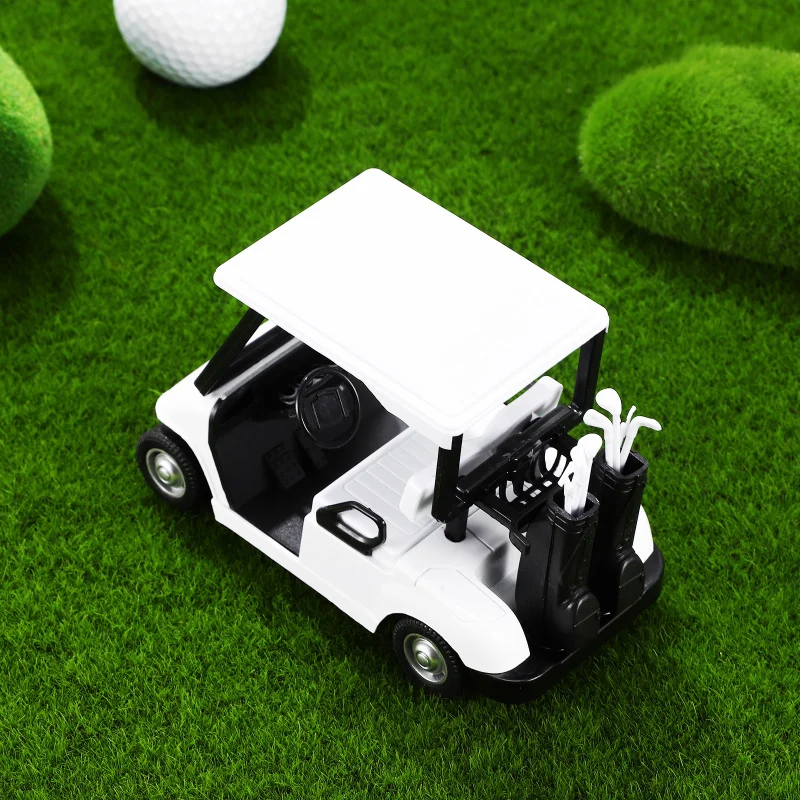 Modèle de voiture de golf en alliage moulé sous pression pour enfants, jouets de collection de simulation, voitures en métal, son et lumière, véhicules à dos nervuré, cadeau