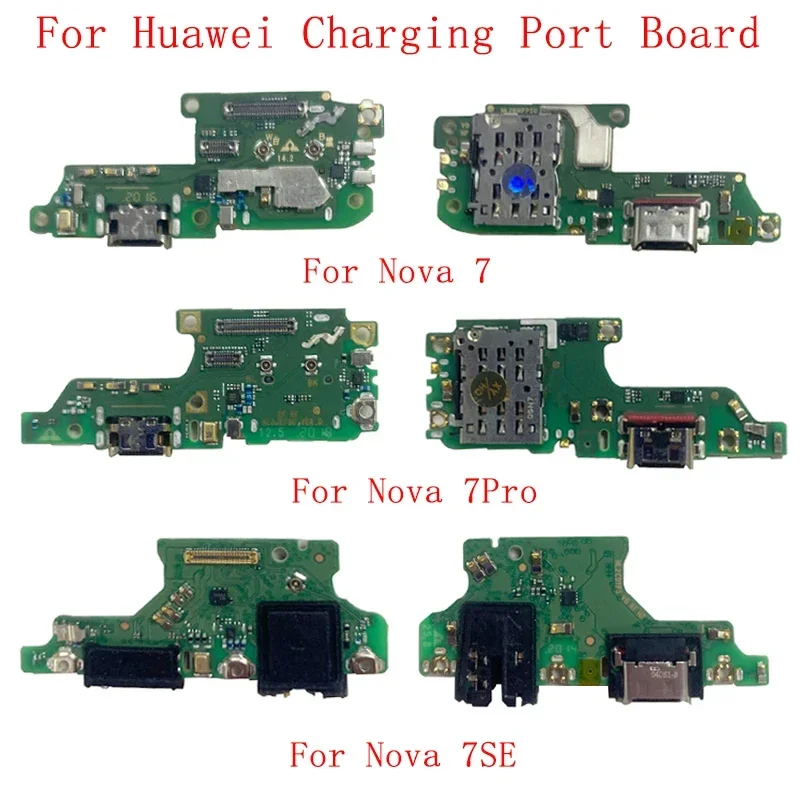 USB Charging Port Board Flex Cable For Huawei Nova 7 Pro 7 SE Connector with Sim Card Reader Repair Parts