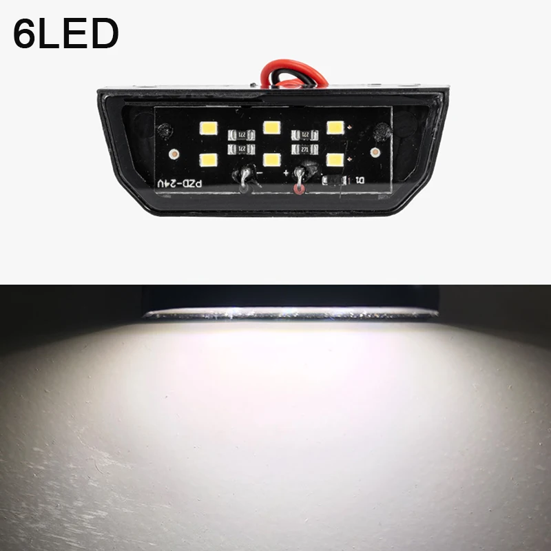 

2 шт. 6 светодиодных водонепроницаемых фонарей для подсветки номерного знака автомобиля, для грузовиков, фургонов, прицепов, белые боковые фонари, 12В-24В
