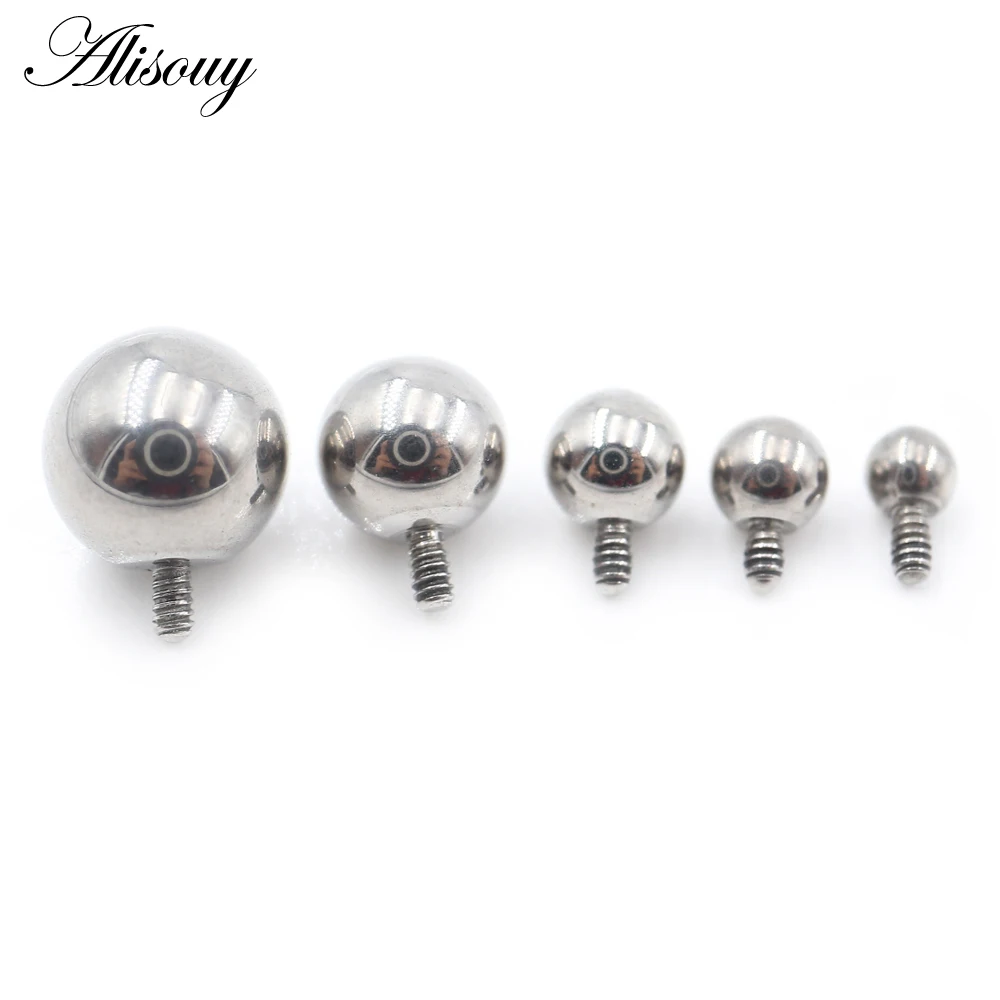 Alisouy 1PC G23 Titanium Externally Thread Ball For Lip Labret Tongue Eyebrow Ring Ear Stud Earring Piercing DIY Body Jewelry