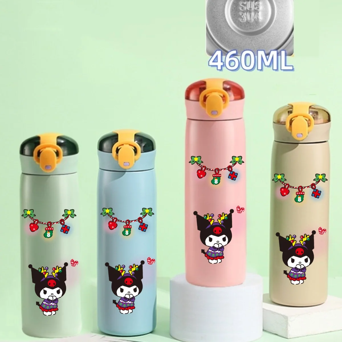 New 460Ml Christmas Sanrio Kuromi Hello Kitty Stainless Steel Insulation Cup Anime Pattern Peripheral Cup Anime Water Cup Gift