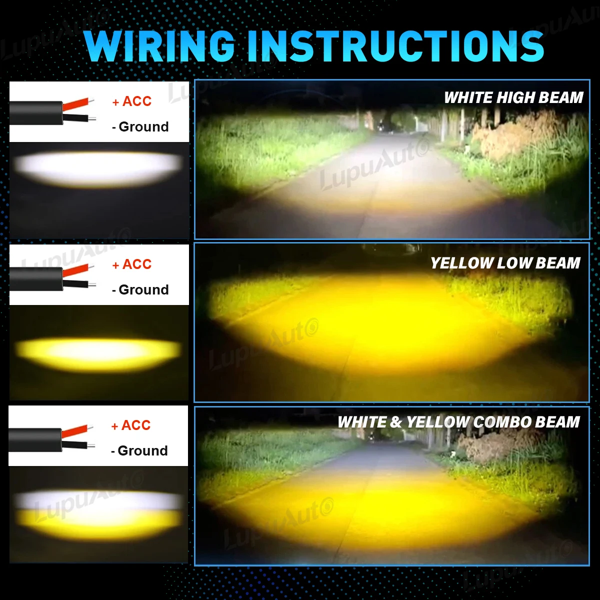 3 بوصة دراجة نارية صغيرة Led ضوء العمل مربع سيارة أصفر أبيض الأضواء 12 فولت 24 فولت لسيارة الأصفر الضباب مصباح 4x4 قبالة الطريق الضباب مصباح