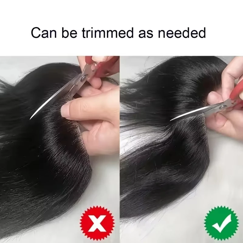 قطعة علوية من الشعر البشري بنسبة 100% للرجال - قاعدة من البولي يوريثان الأمامية على شكل حرف V مقاس 6 بوصات، شعر ريمي قصير مستقيم |   مظهر طبيعي، مرفق آمن