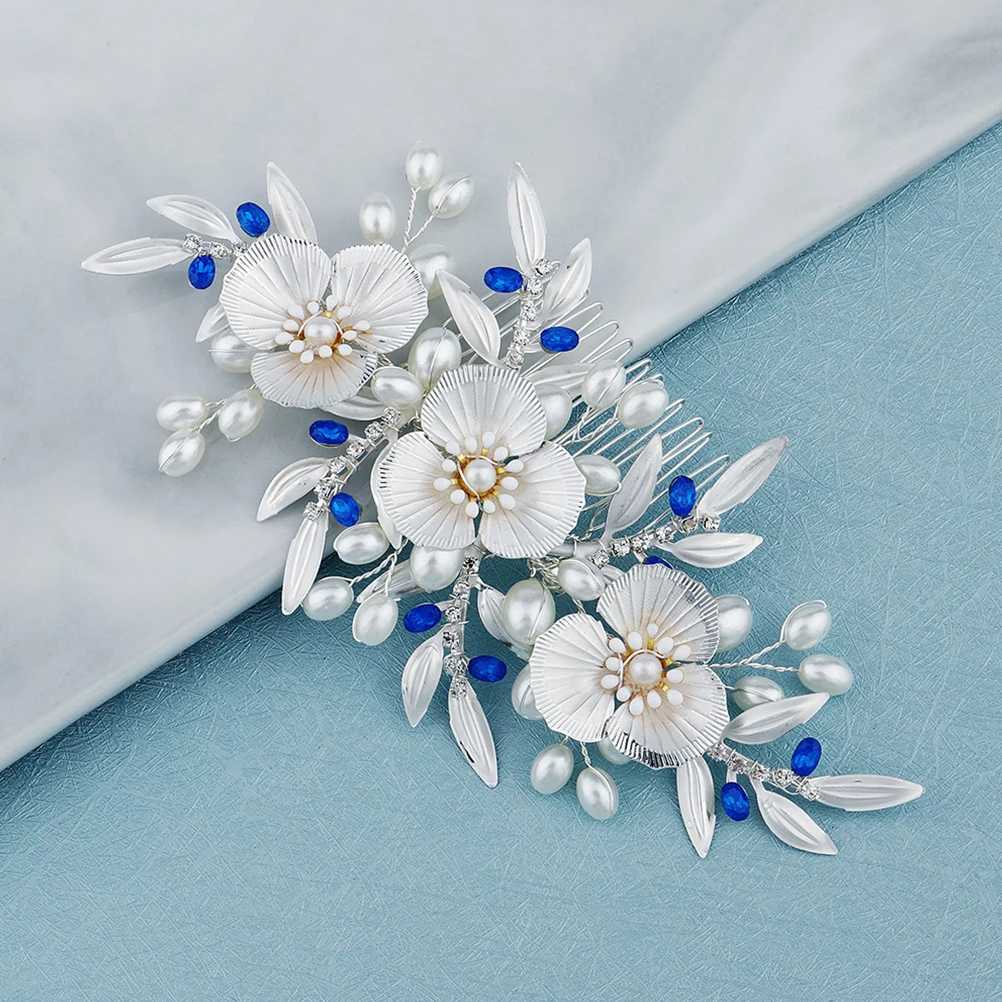 

Жемчужная расческа для особых случаев, головной убор для невесты, европейский и американский уникальный свадебный головной убор с цветком