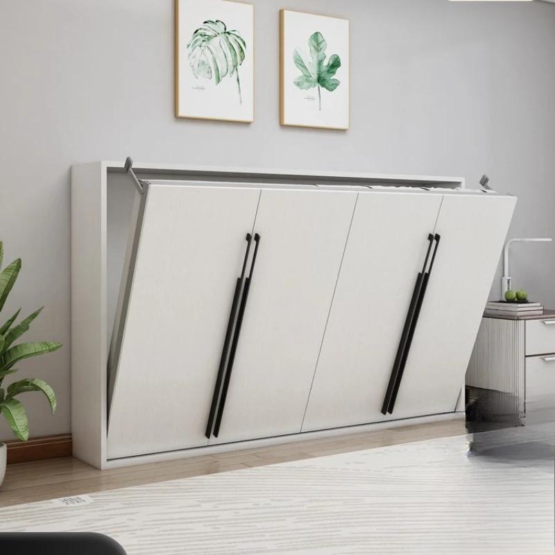 Bed Wall Bed Wardrobe Integrated Study Folding Bed Side Turning Multifunctional