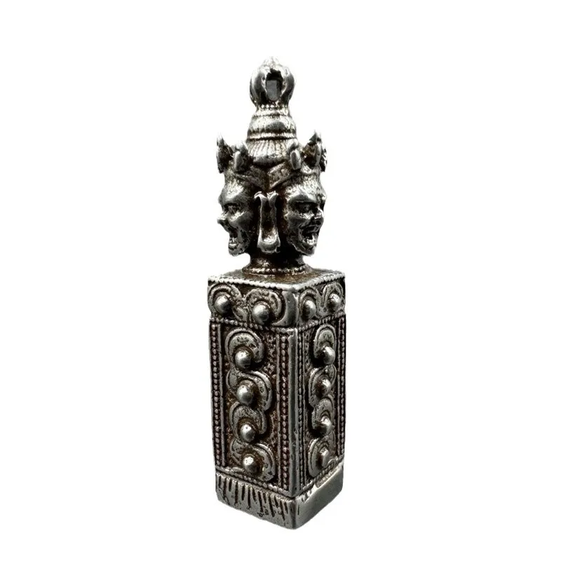 

Tibetan Iron Seal Three Sides Tibetan Buddhism Seal Office Desk Surface Panel Decoration Dapeng Bird Holder Nail Iron Seal Tibet