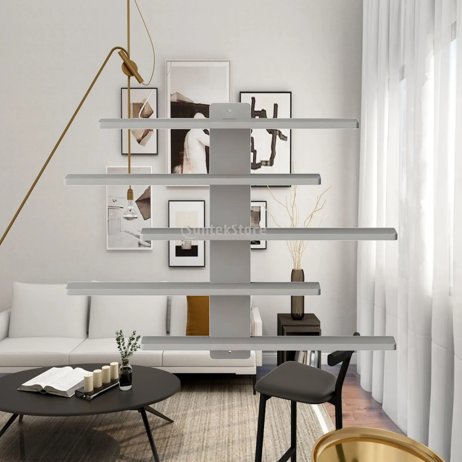 Stylish Wooden Wall Shelf Organizer with Open Shelves for Small Plants Figurines and Room Decoration Furniture