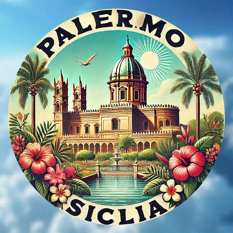 Plaque en métal vintage Palermo Sicilia, décoration murale durable pour la maison, le bureau, le bar, la cave à bière, art mural