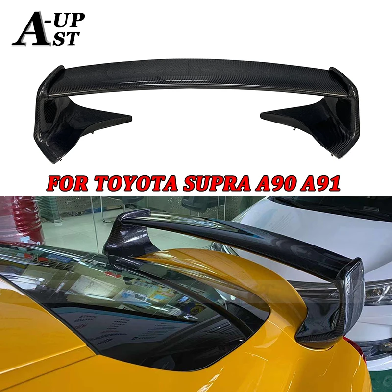 For Toyota Supra A90 A91 Carbon Fiber Spoiler ST style Tail fins Rear Wing Splitter Rear Trunk Guide Wing Body Kits