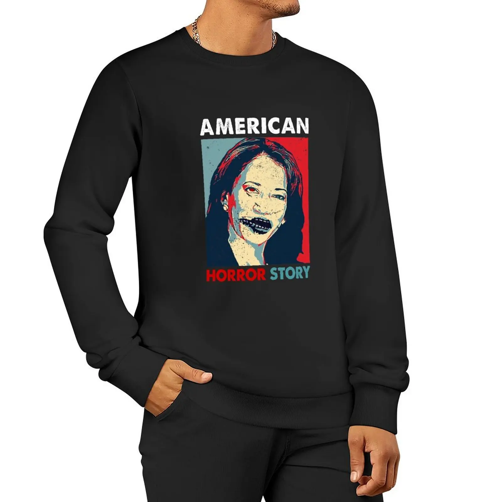 Kamala Harris Horror American Zombie Story Halloween Pullover Hoodie men clothing winter clothes sweatshirts for men