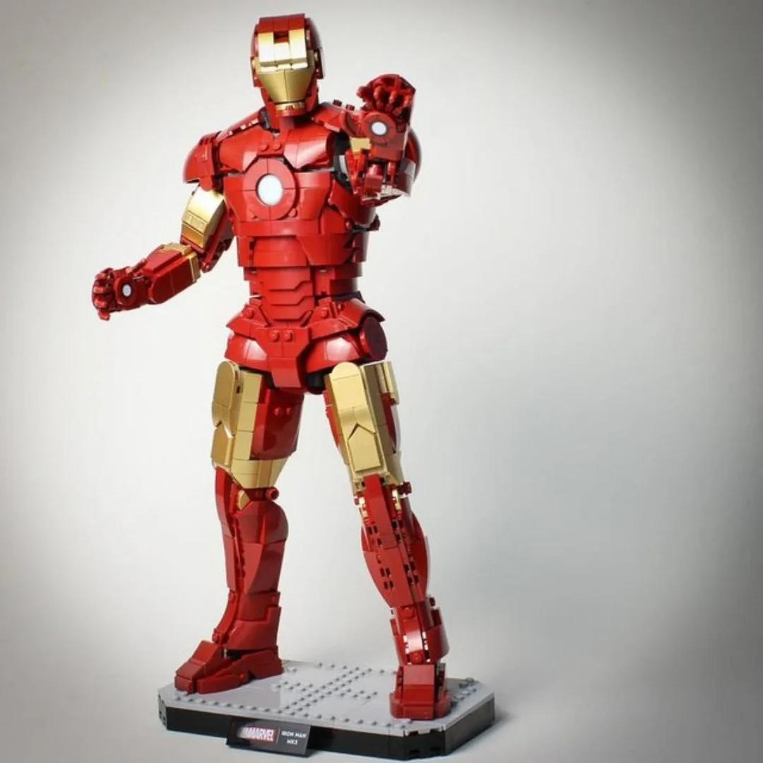 

Новые строительные блоки MOC Iron Man Mark 3, 1297 шт., совместимые с 76344, модель фигурки супергероя, подарок на день рождения для детей