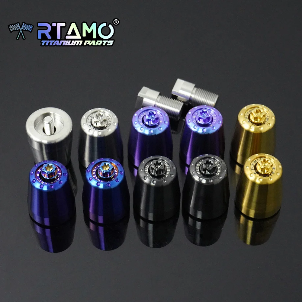 RTAMO Gr5 Titanium Handlebar End with Bolt High Strength Fit for Yamaha Tmax560/530