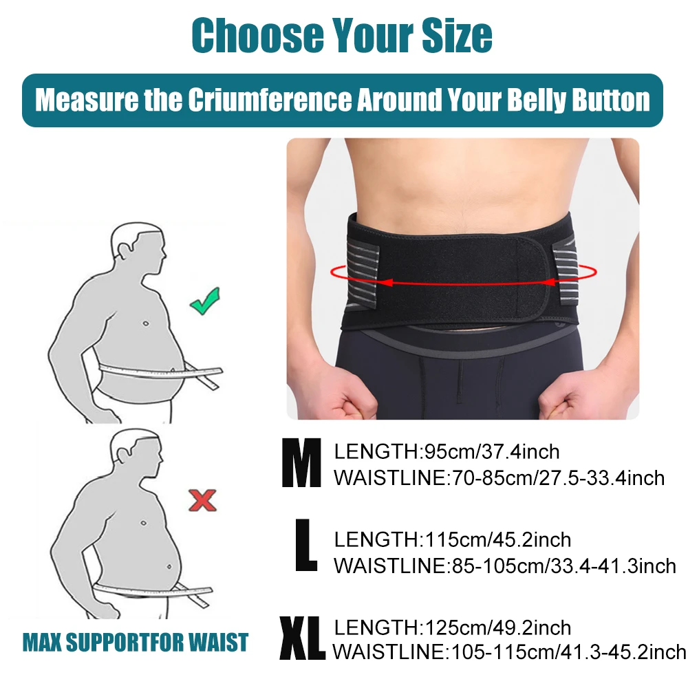 Back Brace Support Belt-Breathable Lumbar Support for Herniated Disc,Lower Back Support Belt with Dual Adjustable Support Straps