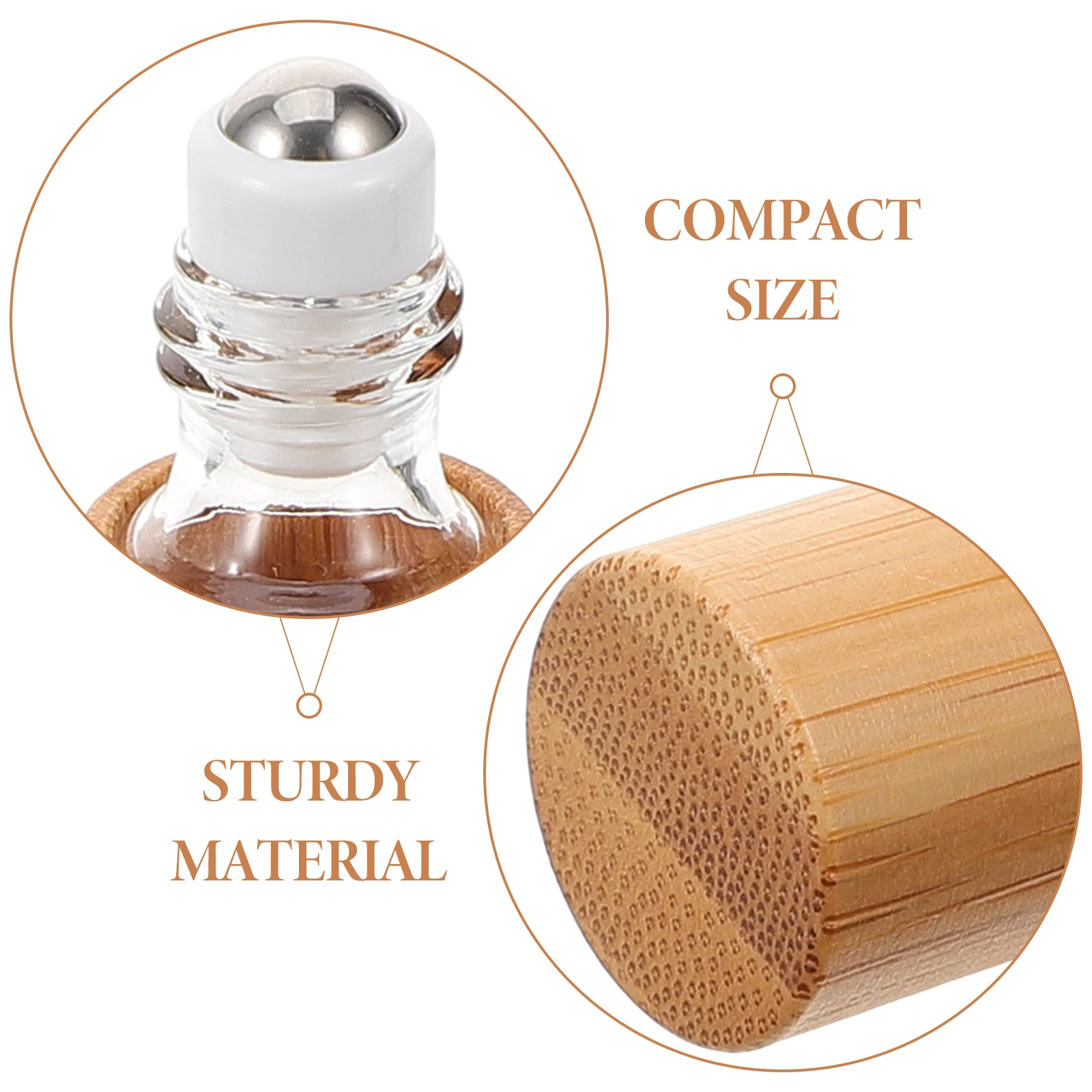 

Empty Glass Roller Bottle 10ml Bamboo Essential Oil Perfume Roll On Bottles Refillable Travel Size Cosmetics Container