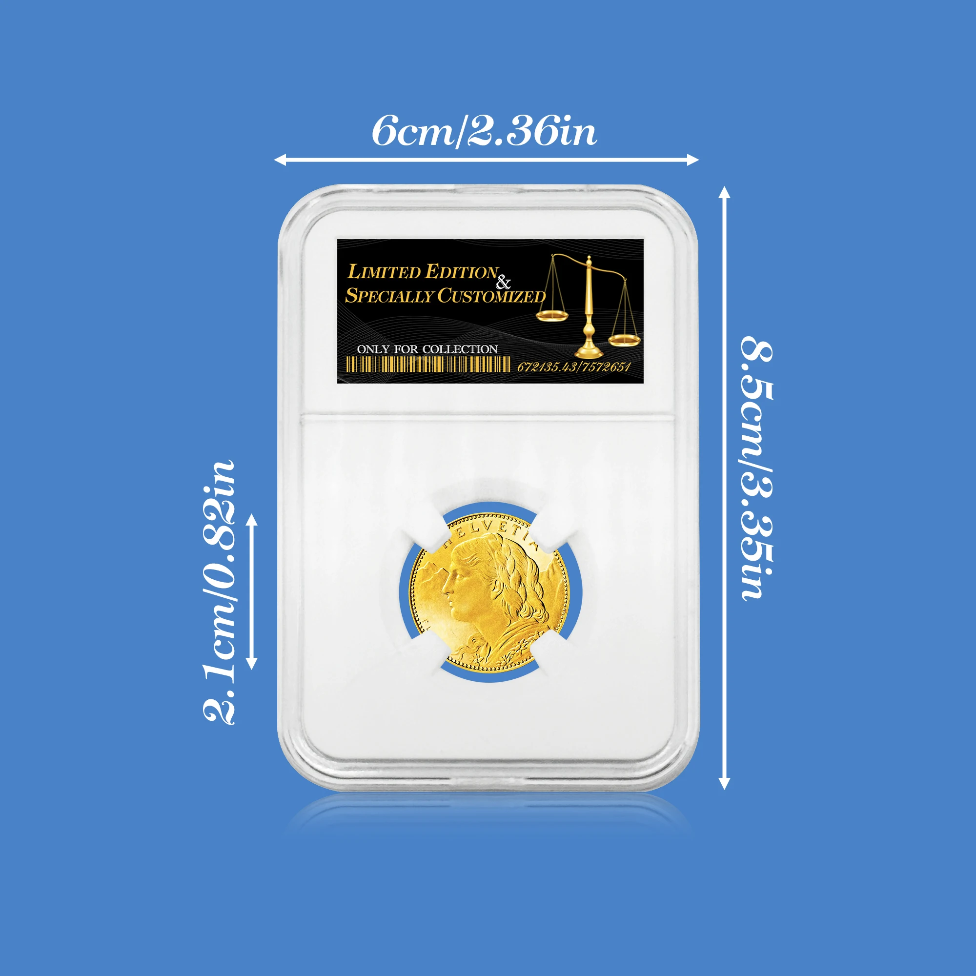 عملة هلفيتيا الذهبية المتماثلة لعام 1926 - ميدالية تذكارية مع صندوق عرض مجموعة أدوات الآلهة وجبل الثلج