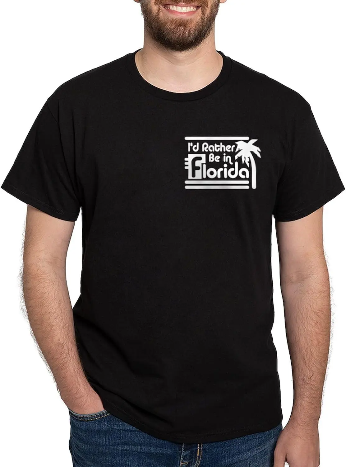 CafePress I'd Rather Be in Florida Dark T Shirt Men's 100% Cotton, Classic Graphic Dark T-Shirt