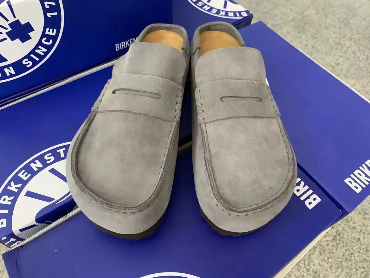 Litfun Neue Damen-Clogs, modische Kork-Wildleder-Pantoletten, klassische Kork-Pantoletten mit rutschfester Sohle für den Außenbereich, mit Fußgewölbestütze. – Detail 6