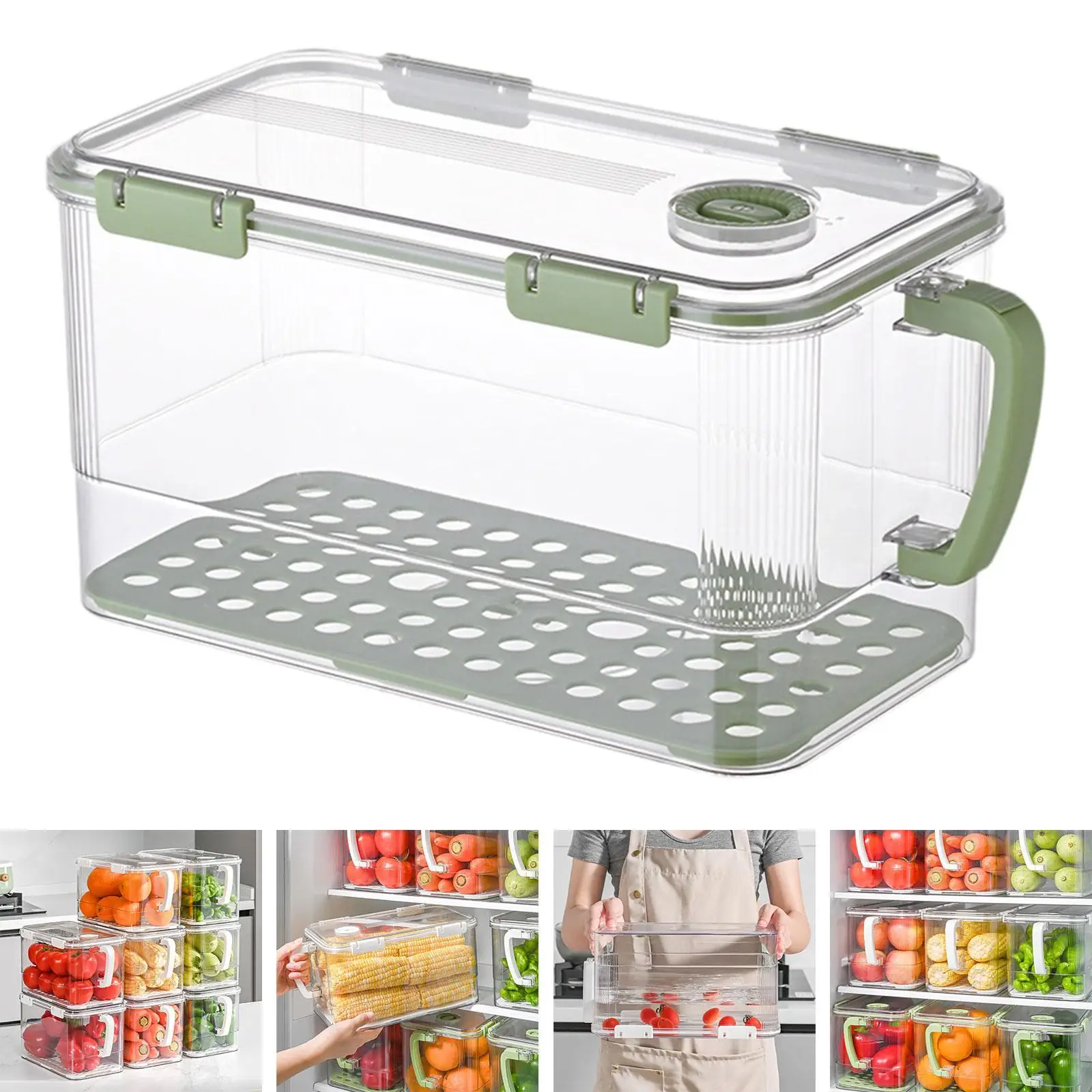 Refrigerator Organiser Fresh Vegetable Fruit Box Multi-scenario Pantry Kitchen Organizer Storage Container for Home Egg Bread