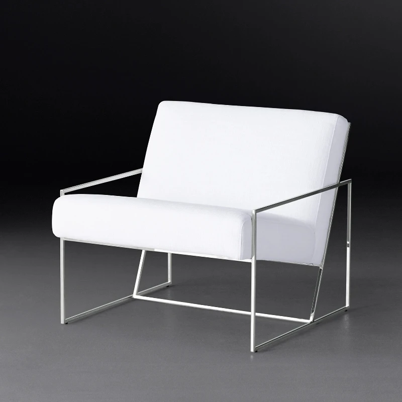 LTT Modern Simple Light Luxury Single Sofa Bedroom Home Linen Cloth Leisure Chair