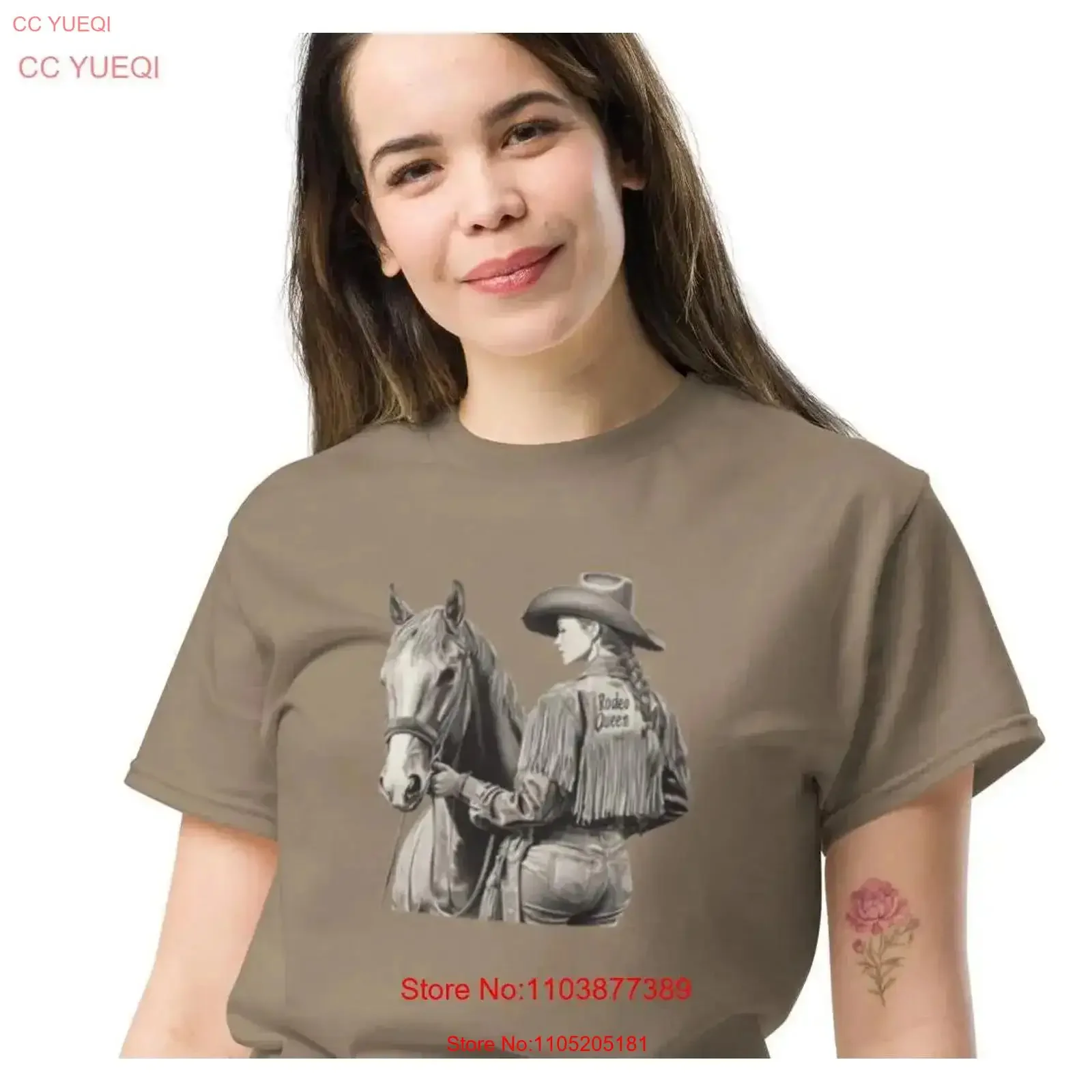 

Футболка Rodeo Queen, винтажная мытая футболка унисекс, мягкий топ для повседневной носки, слегка повседневная мужская футболка с графикой, удобная растягивающаяся