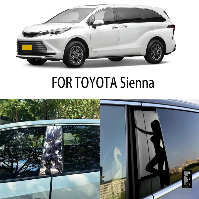 

Door Window Decoration Trims Pillar Posts Stickers Auto Styling For TOYOTA Sienna Car accessories