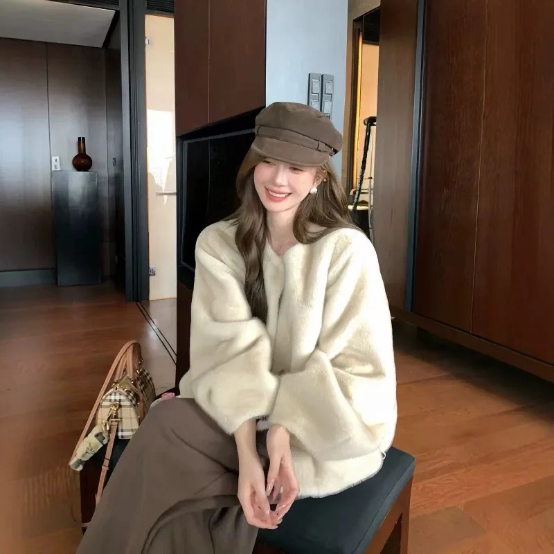 2026 New Composite Fur Integrated Imitation Mink Short Environmentally Friendly Fur Coat Wool Jacket Autumn and Winter Wholesale