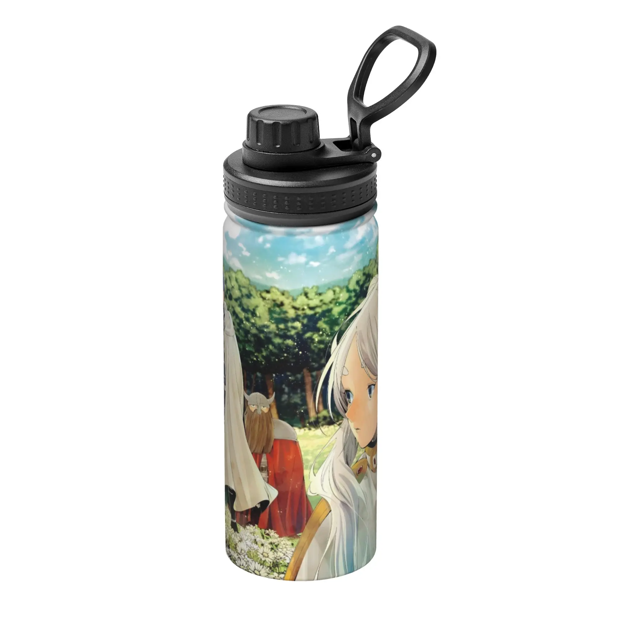 Frierens Beyond Journey's End Anime 18OZ Sports Insulated Kettle  Thermal Cup Stainless Steel Office Home Mug Spill Proof