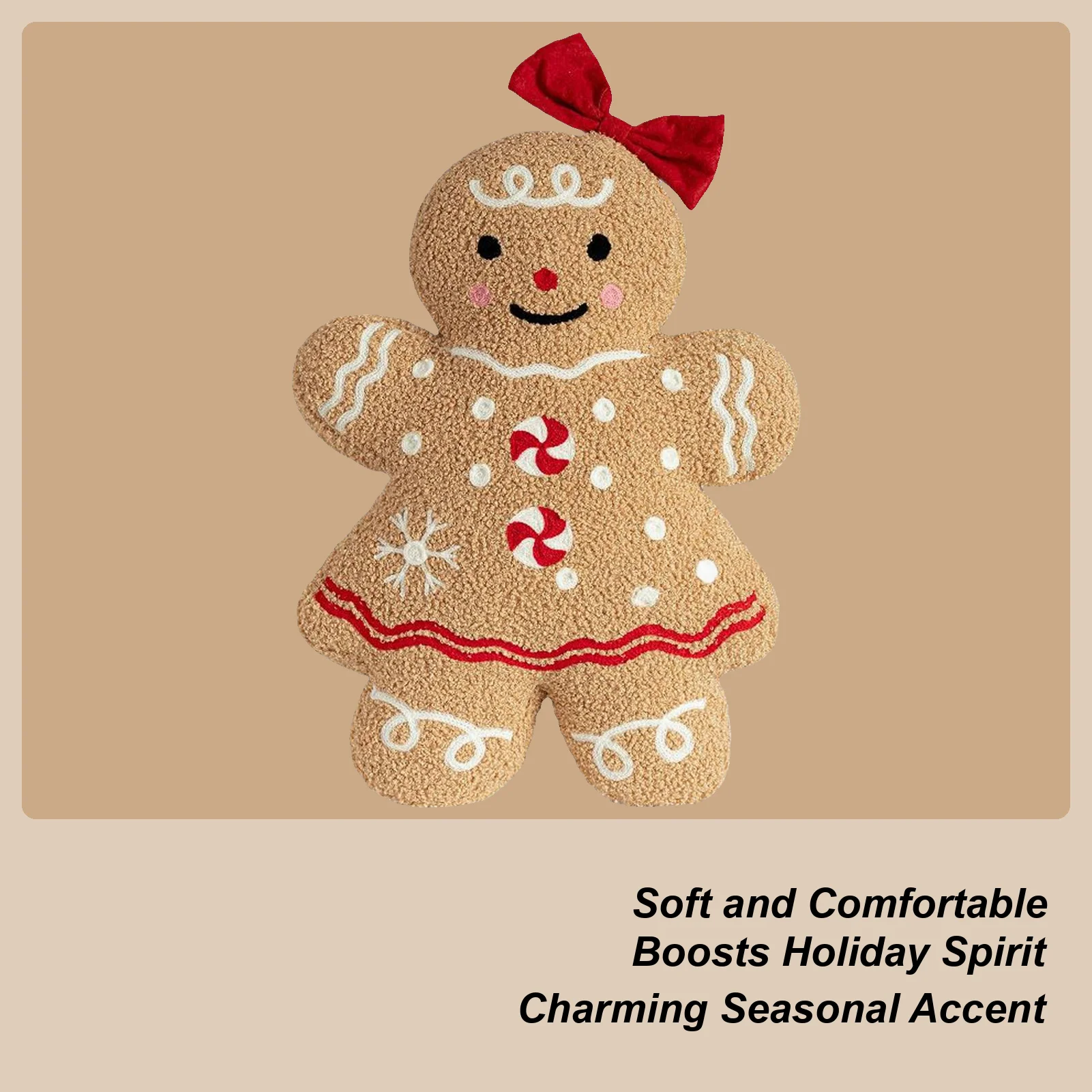 

Plush Gingerbread Man Gingerbread Man Doll Soft Cute Christmas Decor For Holiday Festive Display Kids Sofa Couch Car Chair