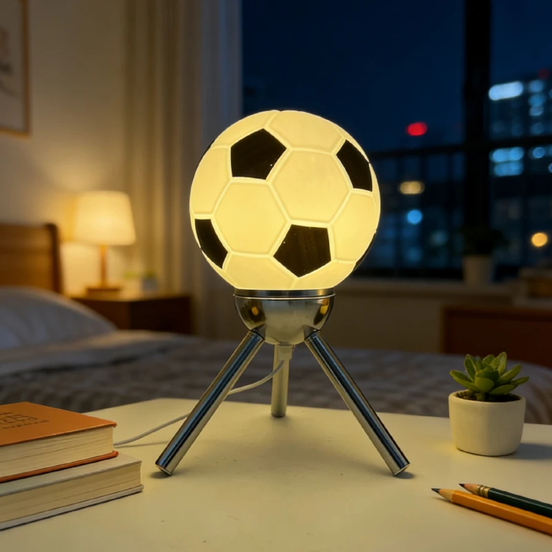 

Light Luxury Football LED Table Lamp Creative Gift Fan Kids Boys Girls Birthday Bedroom Bedside Desktop Decor Ambient Lamp