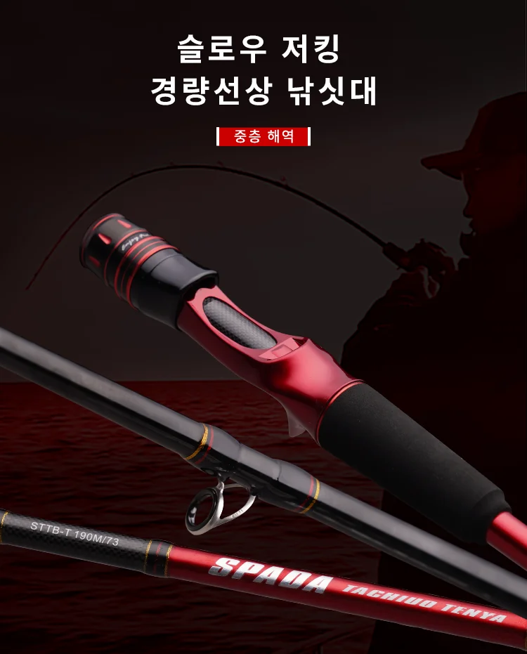 PURELURE Tenya 30 - 60 Superleichter Angelrute mit Titan-Spitze für Tintenfisch, Oktopus und Seepferdchen, 190cm, 8:2 Action, zum Spinnfischen vom Boot – Detail 1