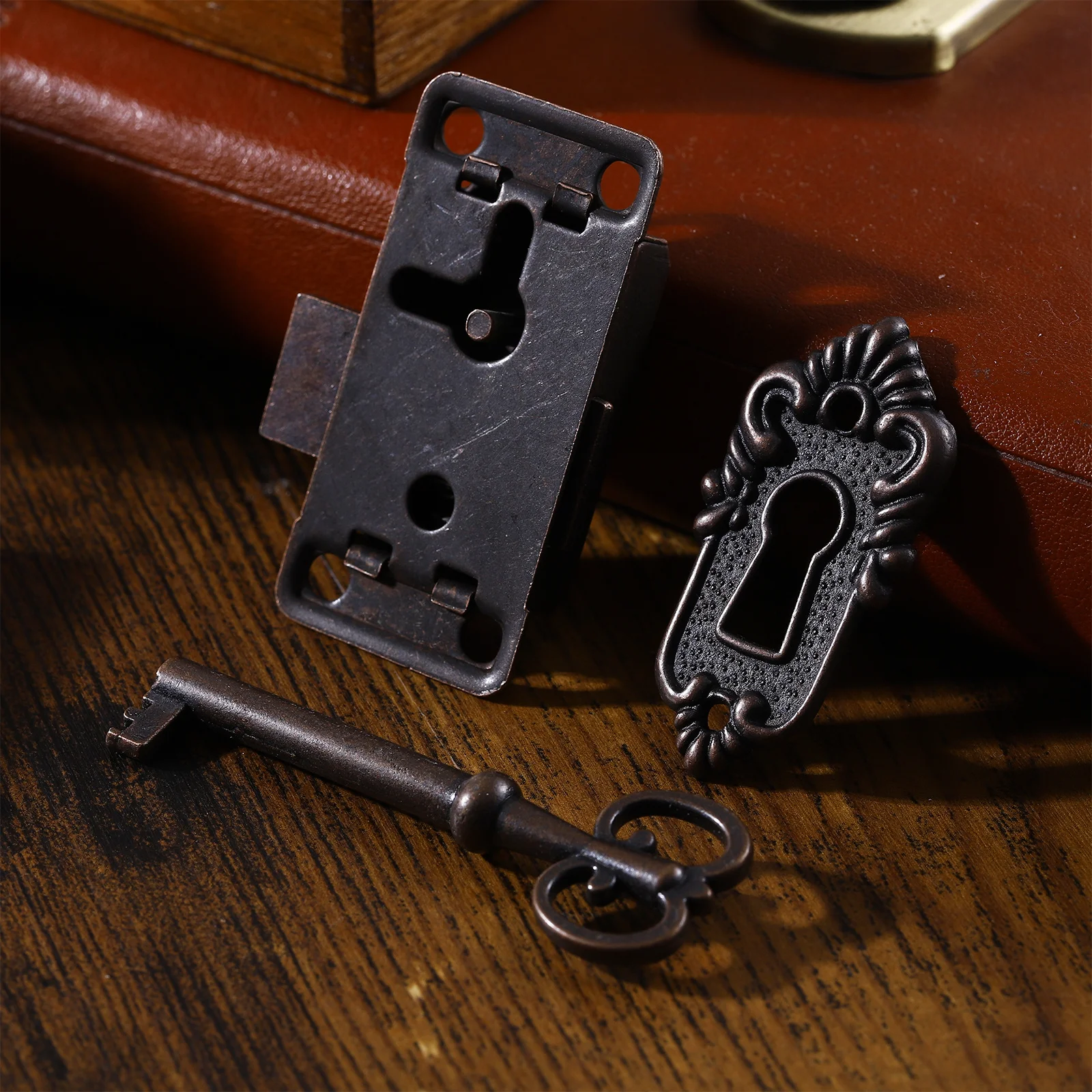 

2pcs Decorative Locks Vintage Iron Locks For Jewelry Box Wooden Storage Cabinet Furniture Red Bronze Finish Cupboard