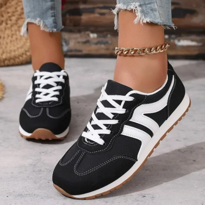 

Plus Size 2025 Shoes Female Lace Up Women's Vulcanize Shoes Outdoor Women Sneakers Mixed Colors Low Heel Ladies Casual Shoes