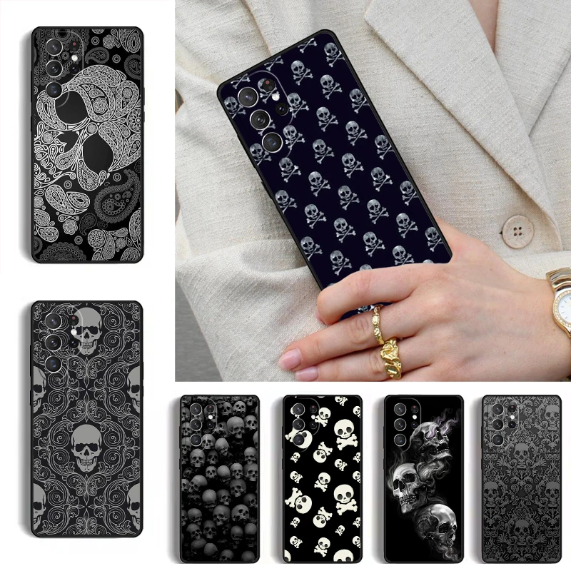 Skulls Bones Skeleton Phone Case for Samsung Galaxy S26 S25 Ultra S24 S23 S22 S21 Plus Note 10 Bumper Cover