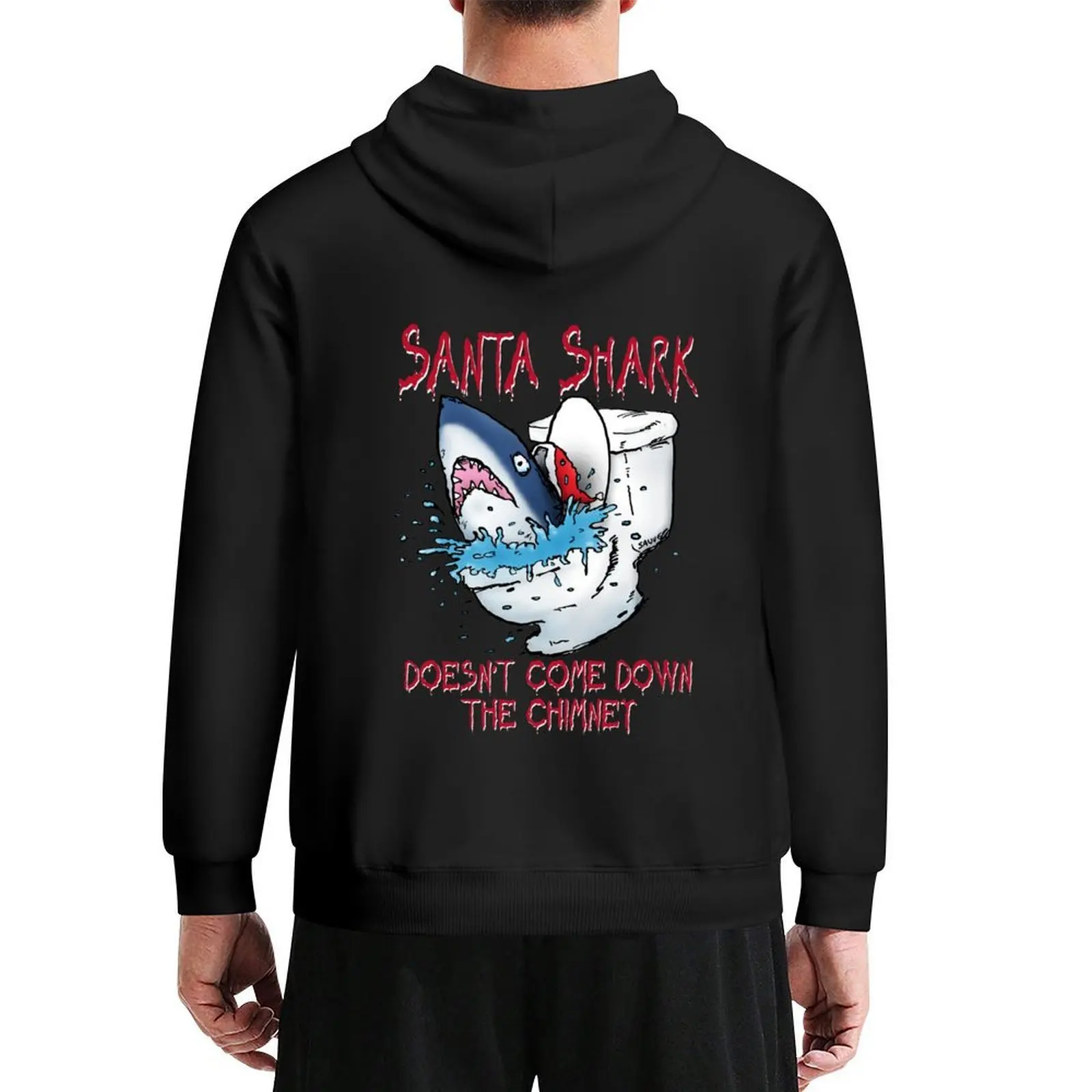 

Toilet Shark Santa Hoodie men's winter sweater korean clothes clothes for men men's sweat-shirt set hoodie man