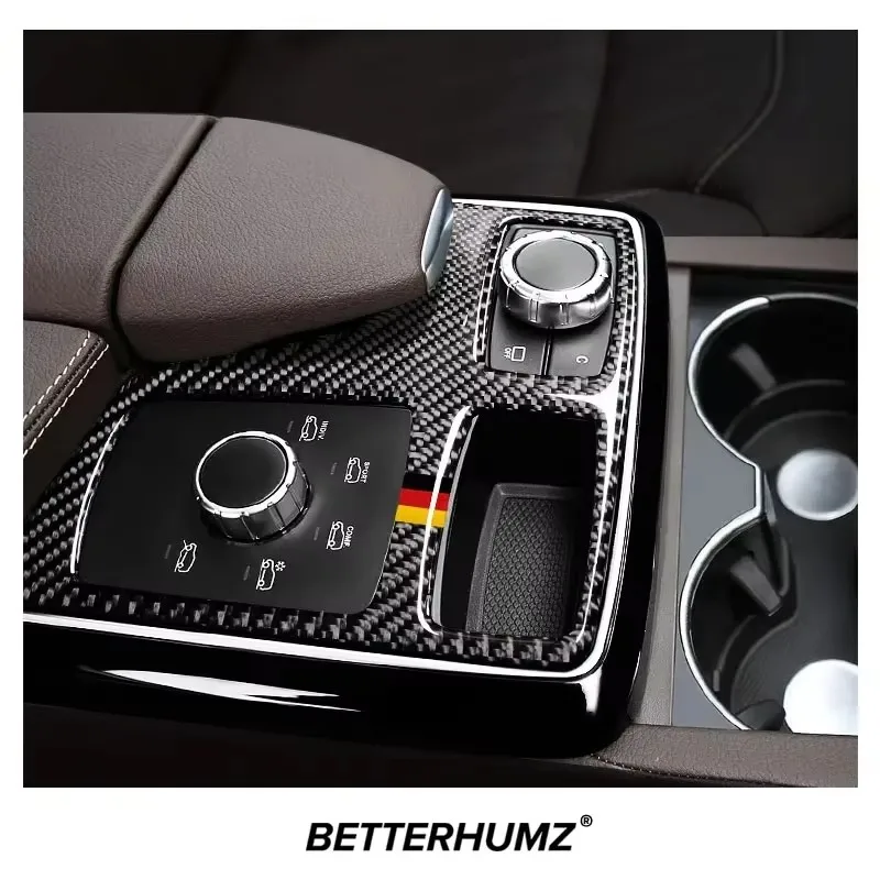 

For Mercedes Benz GLE GLS M Class W166 X166 W164 Car Styling Carbon Fiber Center Control Armrest Multimedia Panel Cover Trim