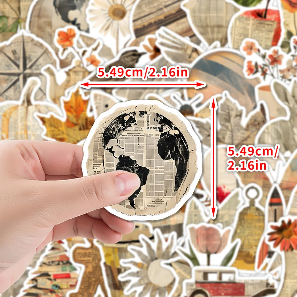 

10/30/50/100pcs Retro Style Pattern Aesthetic Art Stickers DIY Phone Suitcase Laptop Cartoon Flowers Animals Graffiti Decals Toy