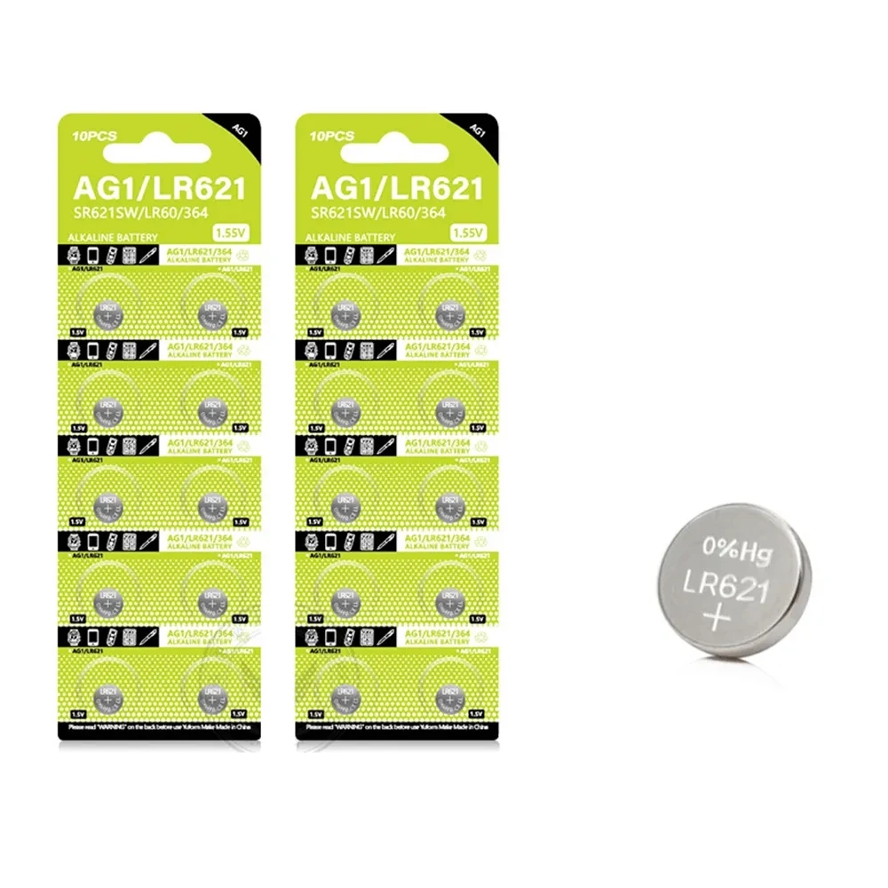 AG1 LR621 364 V364 164 531 SR621 SR621SW SR60 CX60 1.55V Alkaline Battery For Watch Car Key Remote Toy Button Coin Cell